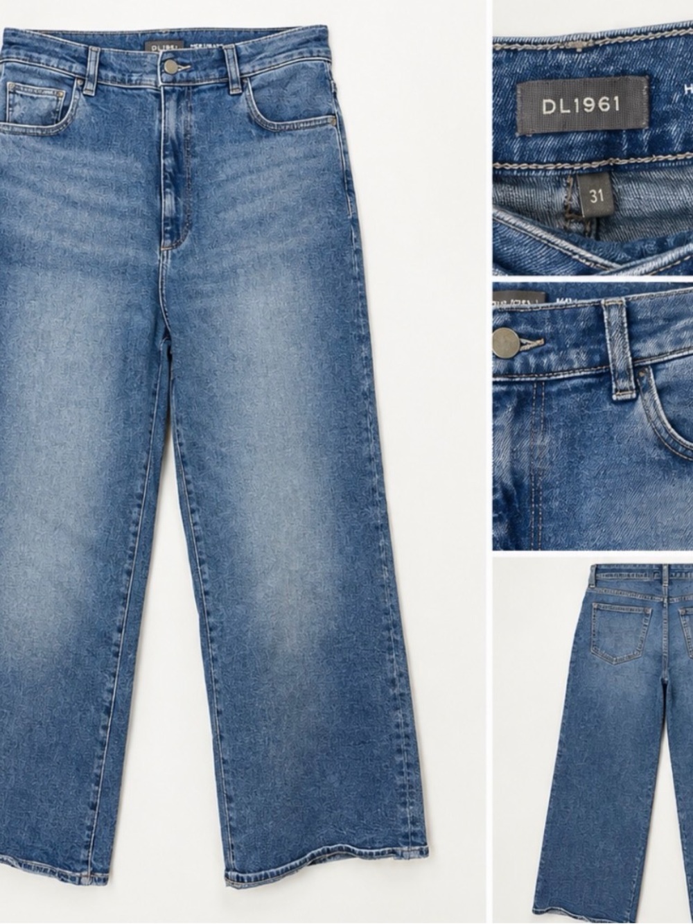 DL1961 Hepburn Wide Leg Jeans | High Rise Medium Wash Vintage Denim | Size 31